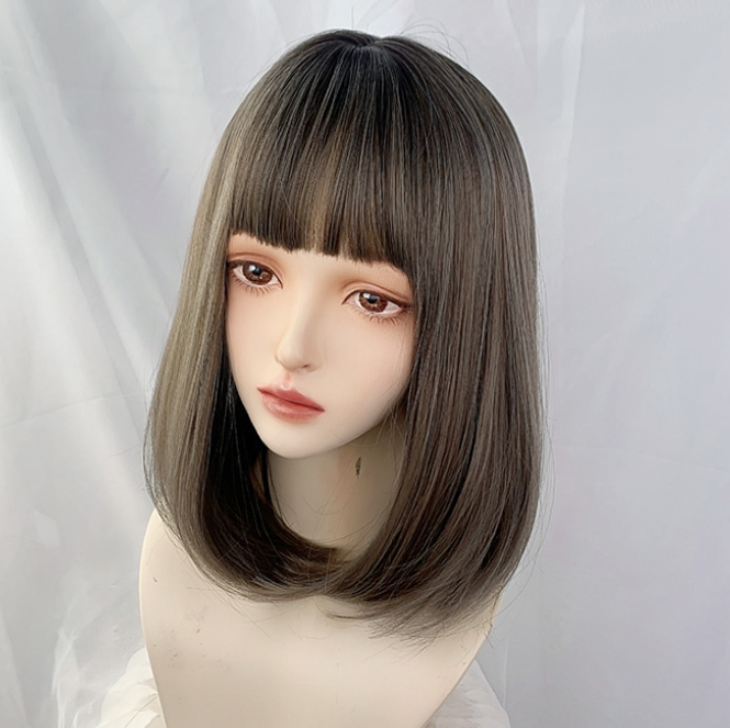 Cute Aoki Gray Medium Length Wig yv31151