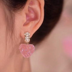 Cute candy heart earrings yv31185