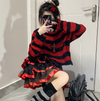 Punk hollow striped sweater yv31191