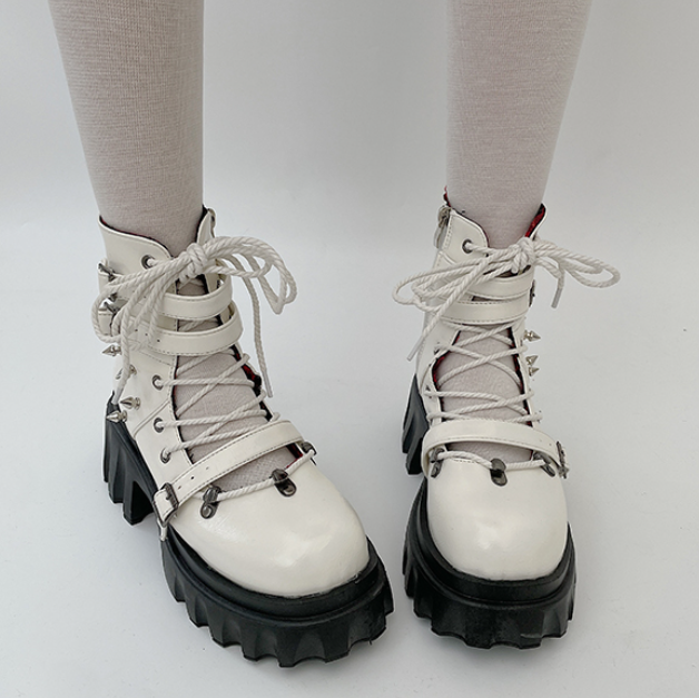 Punk thick sole hollow Martin boots yv31131