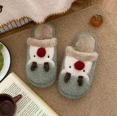 Cute Christmas elk cotton slippers yv31316