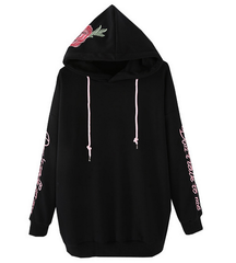 Rose embroidered don't talk to me hooded yv3020
