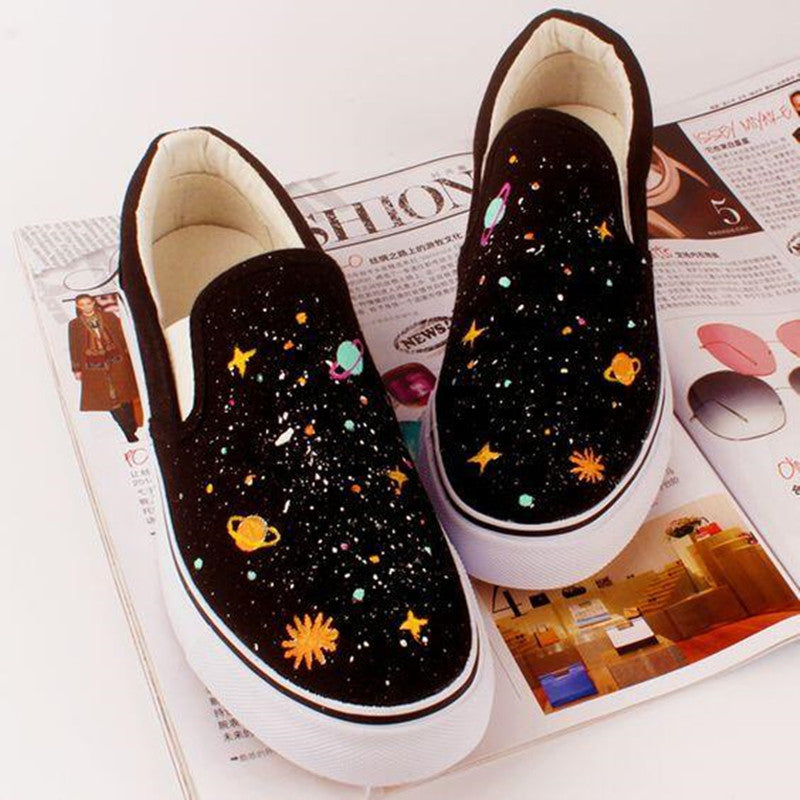 Harajuku galaxy hand-painted canvas shoes YV2297