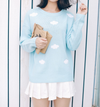 Sweet patch embroidery clouds sweater knit YV16076