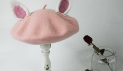 Cute handmade woolen rabbit girl ear cap YV16032