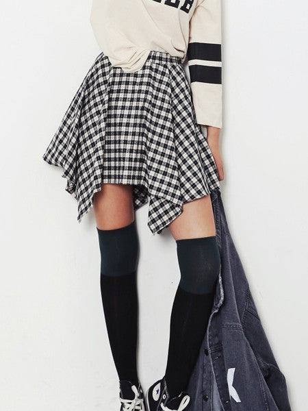 Irregular Checker Skirt YV17061