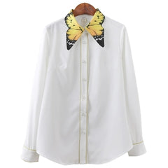 Retro cute Butterfly collar blouse shirt  YV8059