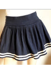 The navy pleated skirt YV2274