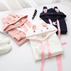 Rabbit Ear Embroidered Hoodie YV40975
