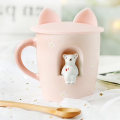 Creative hand-painted 3D cup-glass mug with ceramic mug Cup YV5133