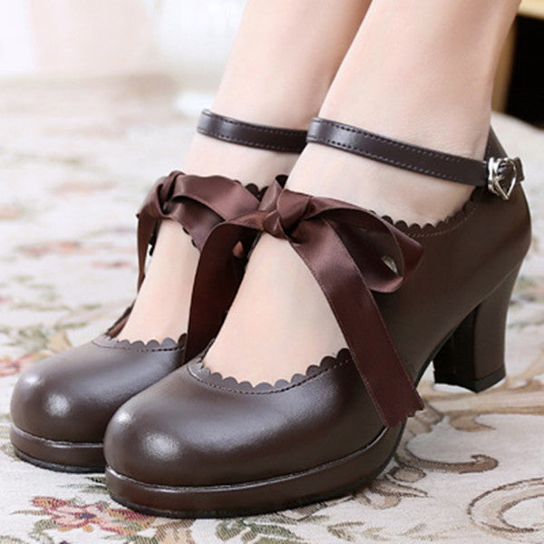 Japanese lolita cute ribbon shoes YV40374