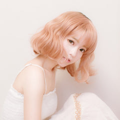 Harajuku fluffy gold powder short hair pear head cos wig  YV2006