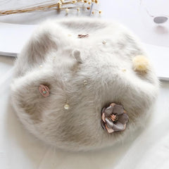 Japanese rabbit fur beret yv40690