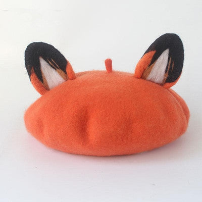 100% handmade fox ear beret YV2362