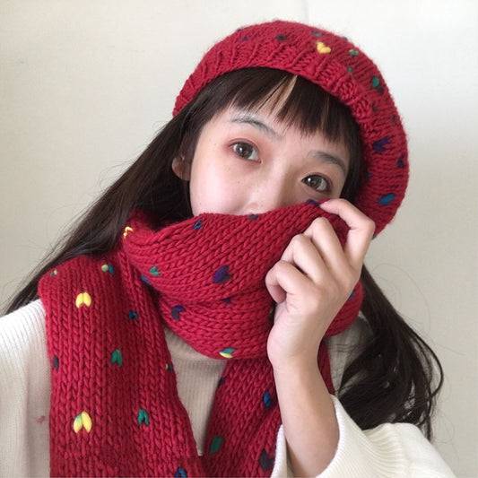 Japanese love hat scarf two-piece yv40722