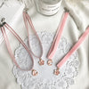 Pink cherry blossom/moon necklace  YV1511