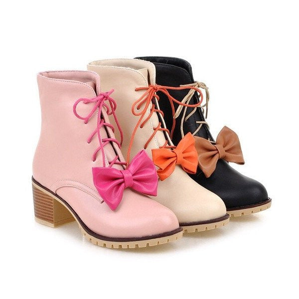 Sweet bowknot Martin boots YV133