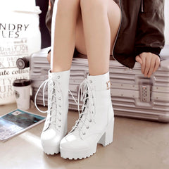 Black and white cosplay Martin boots YV2488
