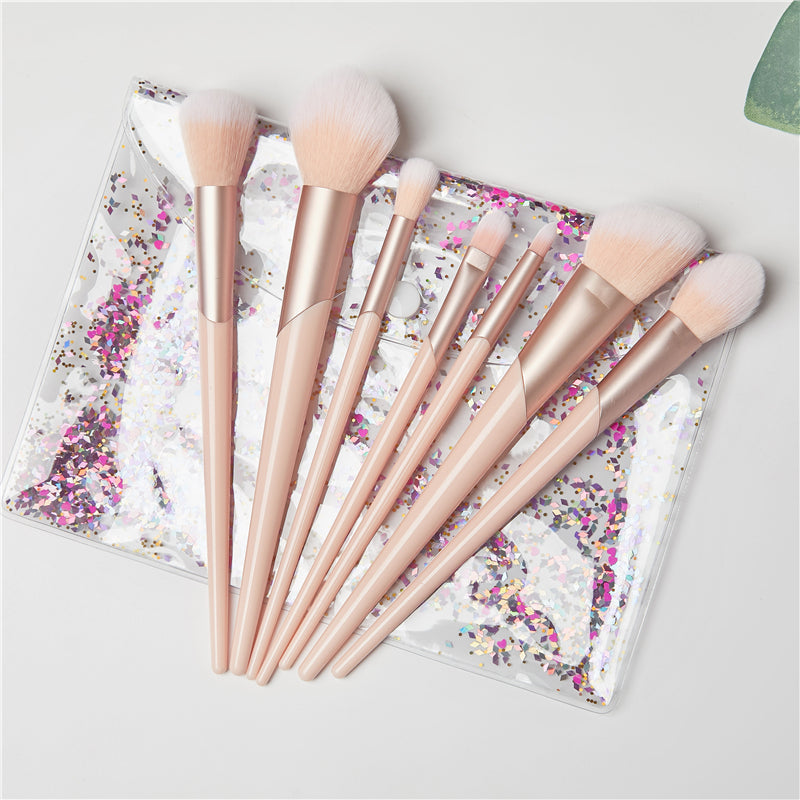 Pink seven-piece makeup brush set YV40350