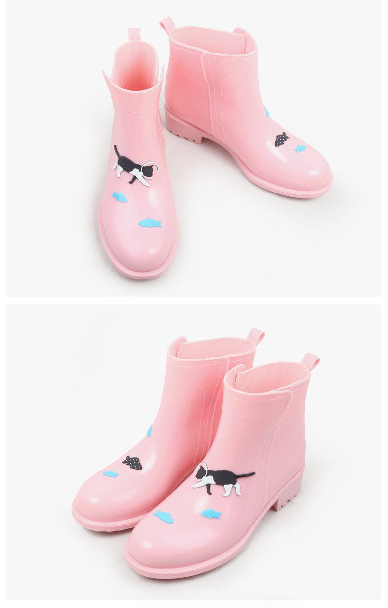 Harajuku cute cat planet rain boots YV1139