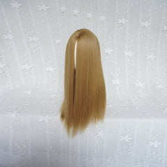 Gold-green mixed long straight wig YV42696