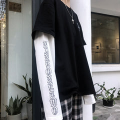 Harajuku fake two long-sleeved T-shirt yv40642