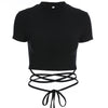 Tie high waist T-shirt yv42091