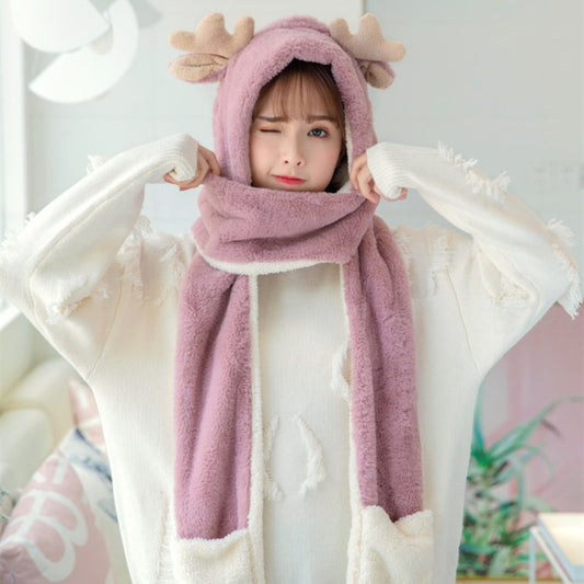 Cute antler scarf gloves YV40949