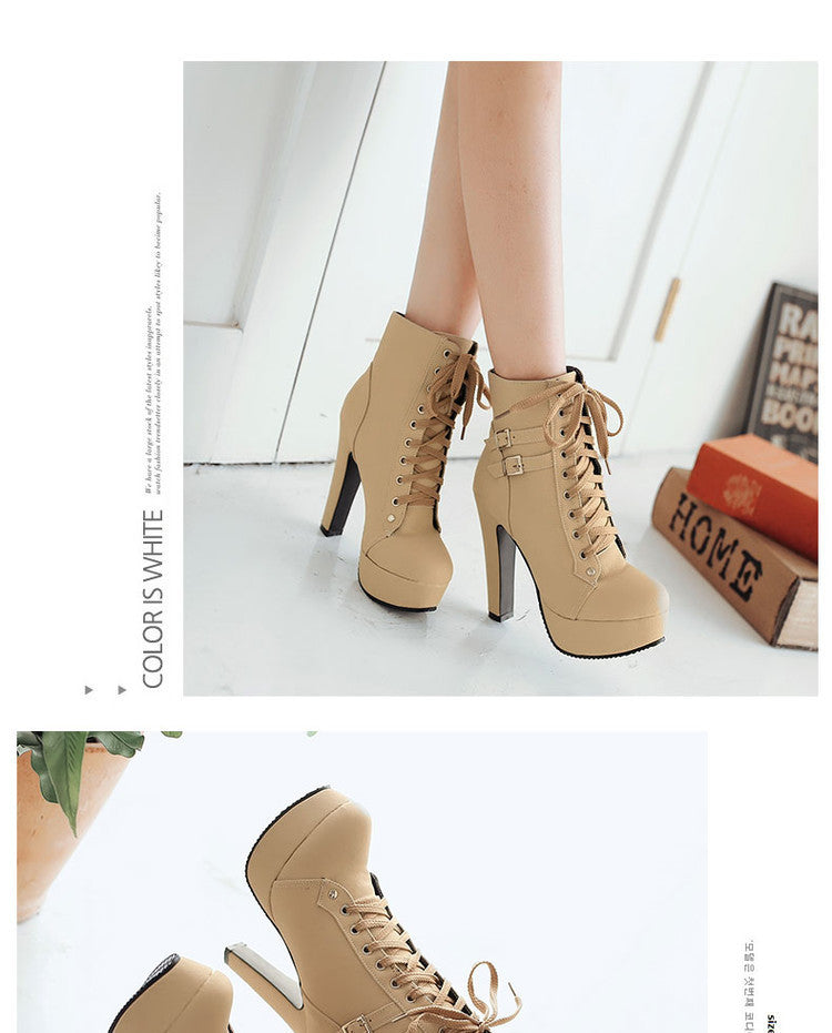 High heels with short boot round Martin boots YV18003