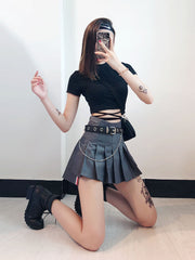 Irregular pleated skirt YV41130