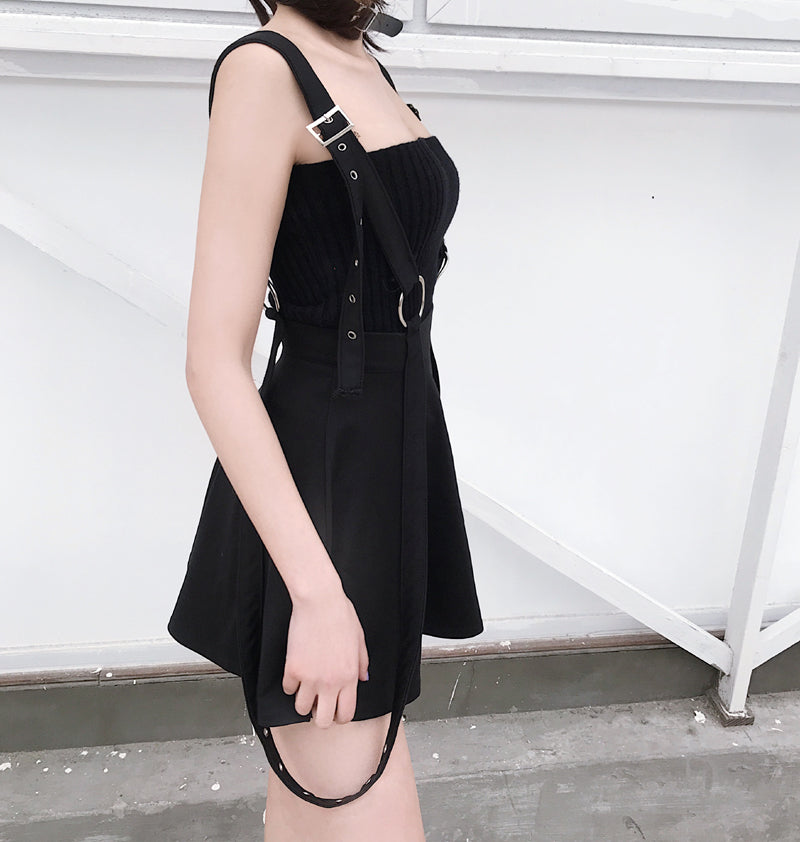 Chic black Strap skirt YV41067