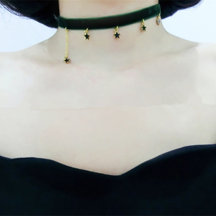 Chic dark green necklace YV40921