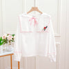 Cute bow embroidered long sleeve shirt yv40555