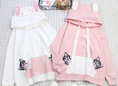 Cat embroidered hoodie YV5614