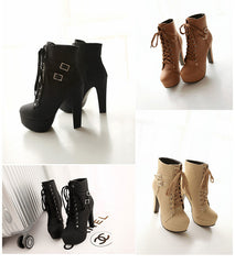 High heels with short boot round Martin boots YV18003
