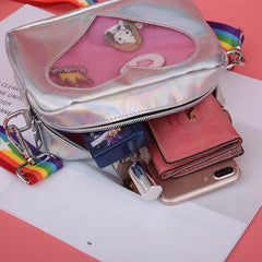 Laser Heart Rainbow Shoulder Bag YV40263