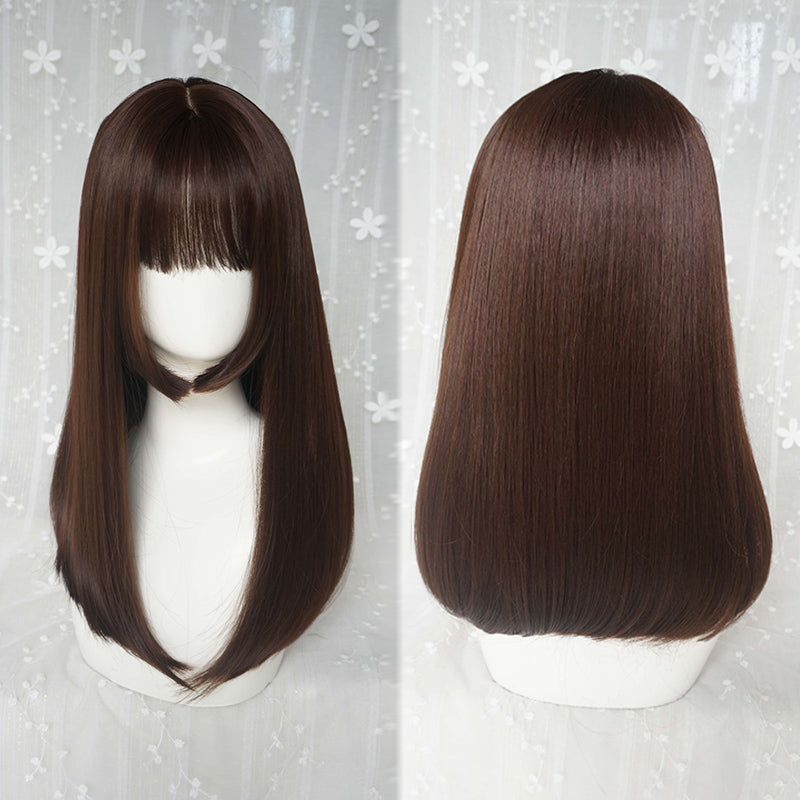 Black long straight wig YV41096