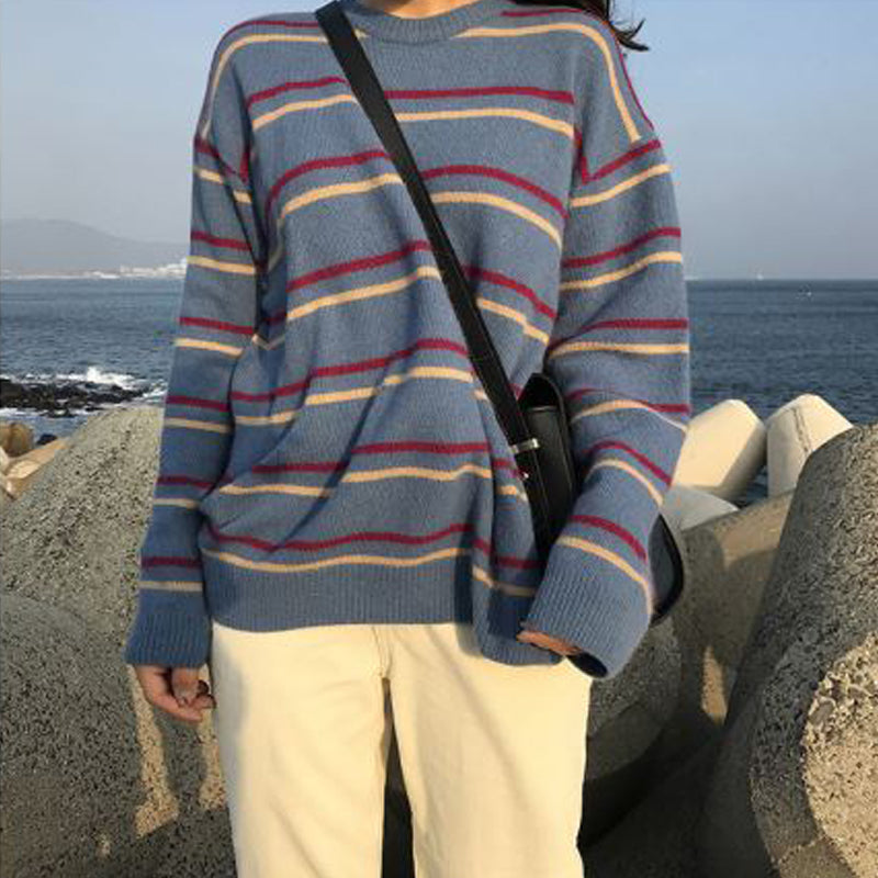 Korean striped sweater yv40688