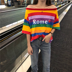 Rome Rainbow Stripe T-Shirt YV40297