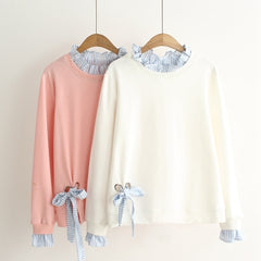 Loose bf hedge bow sweater YV2396