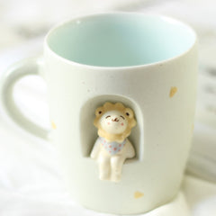 Creative hand-painted 3D cup-glass mug with ceramic mug Cup YV5133