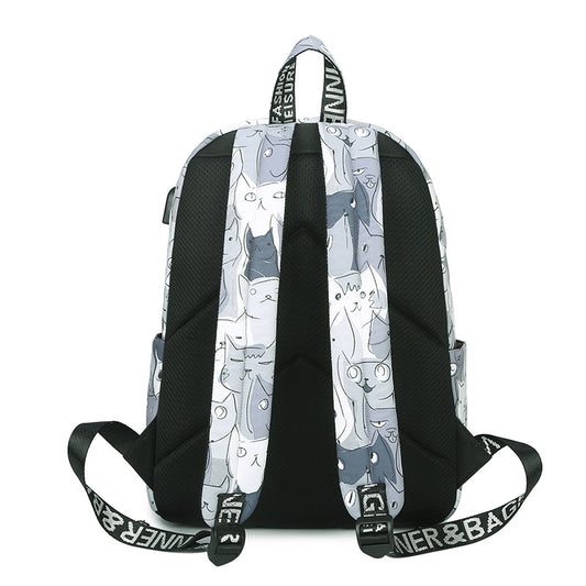 Grey Winner Cats Galore Backpack  YV1175