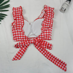 Cute lattice bow swimsuit YV40170