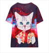 Harajuku pizza cat digital printing  T-shirt  YV119