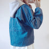 Vintage leisure hooded two pieces denim jacket YV8084