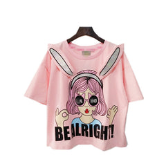 Lala bobo cute rabbit ears pure cotton T-shirt YV1502
