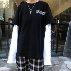 Harajuku fake two long-sleeved T-shirt yv40642