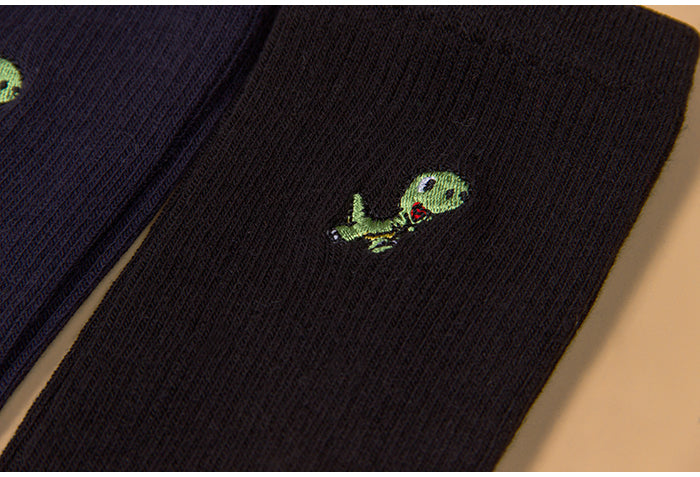Cherry Dinosaur Crown embroidery socks YV494