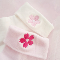 Lovely cherry blossom embroidered  3 pairs   socks YV5082