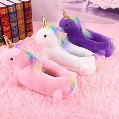 White/Pink/Purple/Blue Cute Fluffy Unicorn Slippers  YV8066